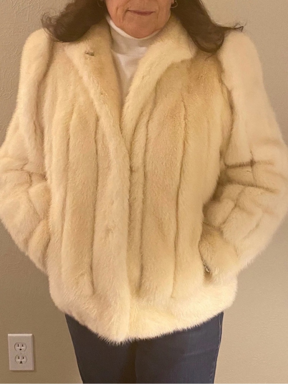 Vintage Fabergé Blonde Mink Fur Coat - Size Small - Excellent Condition